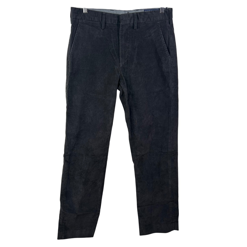 Lands End Mens Traditional Fit Fine Wale Corduroy Trouser Black Slate 32